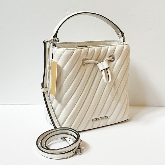 Michael Kors Suri Medium Top Handle Shoulder Crossbody Bag Optic White - Picture 7 of 14